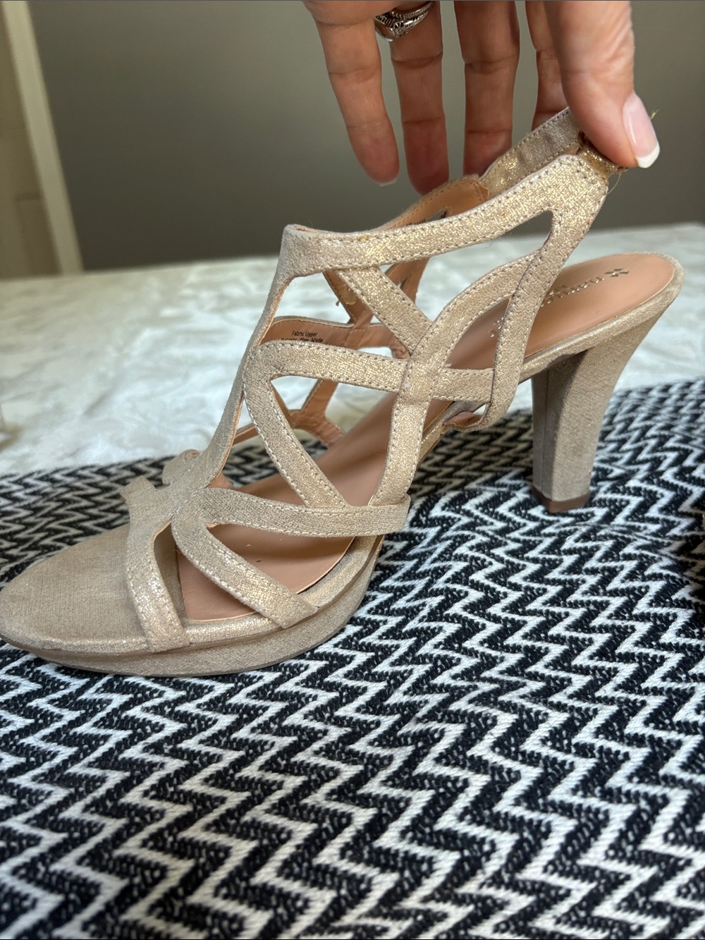 Naturalizer Nude Strappy High Heel Sandals - Danya Evening Shoes 10M